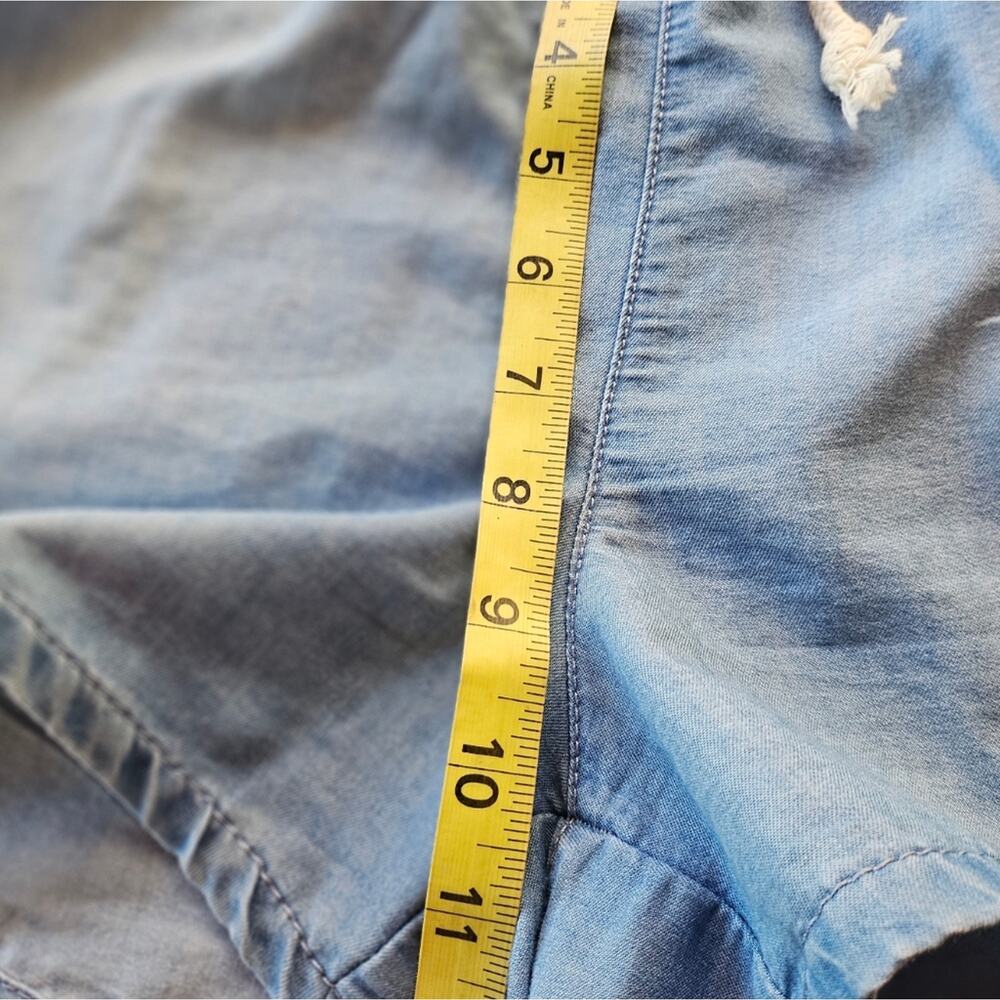 No Boundaries Shorts Womens Medium Casual Denim Cotton Blend Elastic Waist Blue - Picture 6 of 7